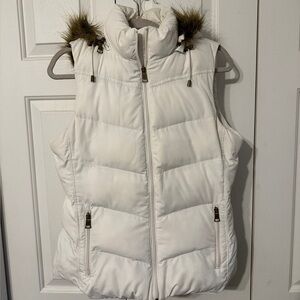 Banana Republic Puffer Vest with Faux Fur hood